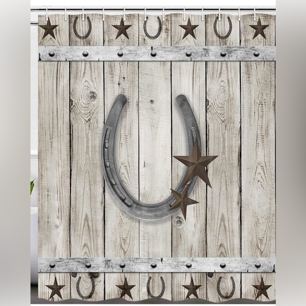 Rustic Horseshoe Shower Curtain
